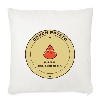 Couch Potato Laufclub Motiv - Sofakissenbezug 45 x 45 cm - Naturweiß  - Vorne
