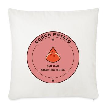 Couch Potato Run Club Badge - Sofakissenbezug 45 x 45 cm - Naturweiß  - Vorne