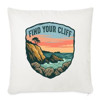 Vintage Cliff and Ocean Motivational Patch - Sofa pillowcase 17,3'' x 17,3'' (45 x 45 cm) - natural white - Front