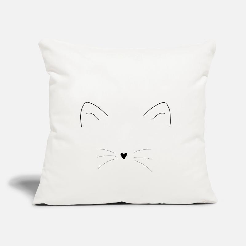 Cat ears muzzle face gift idea Sofa pillowcase 17,3'' x 17,3'' (45 x 45 cm)