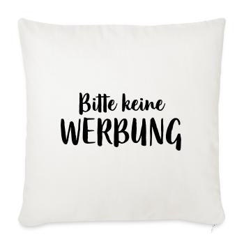 Bitte keine Werbung Aufkleber Briefkasten - Sofakissenbezug 45 x 45 cm - Naturweiß  - Vorne