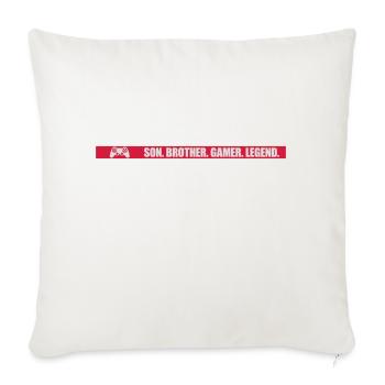 Fils Frère Gamer Légende - Housse de coussin décorative 45 x 45 cm - blanc nature - Devant