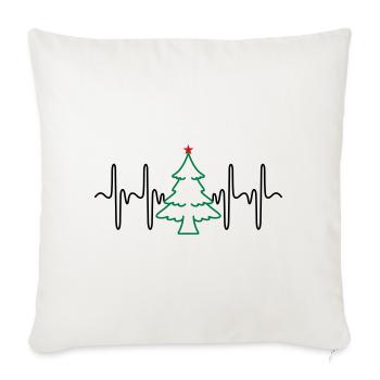 Heartbeat Christmas Tree (colors changeable) - Sofa pillowcase 17,3'' x 17,3'' (45 x 45 cm) - natural white - Front
