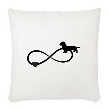 Teckel aux cheveux durs Teckel Infinity - Housse de coussin décorative 45 x 45 cm - blanc nature - Devant