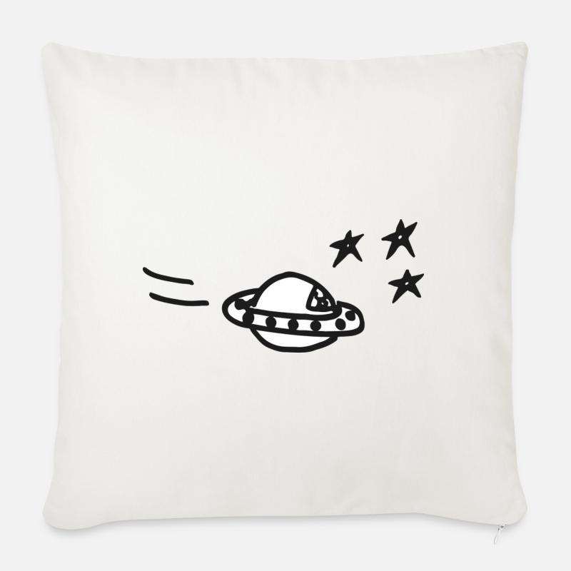 Alles außer-gewöhnlich - das UFO - Sofakissenbezug 45 x 45 cm - Naturweiß