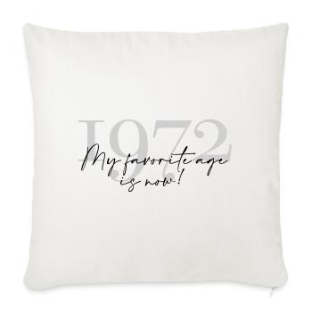Millésime Année 1972 Script - Housse de coussin décorative 45 x 45 cm - blanc nature - Devant