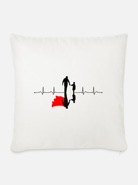 Karmesinrote Schatten-Silhouette - Sofakissenbezug 45 x 45 cm - Naturweiß 