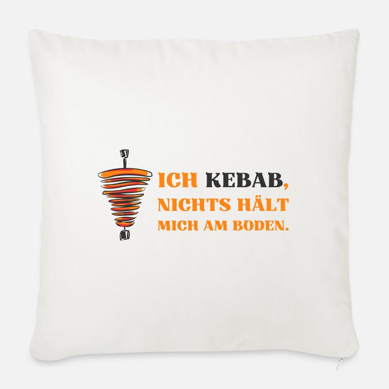 Ich Kebab nichts hält mich am Boden - Sofakissenbezug 45 x 45 cm - Naturweiß 