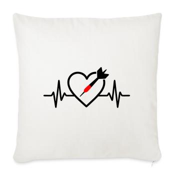 Fléchettes au cœur – Passion pour la précision - Housse de coussin décorative 45 x 45 cm - blanc nature - Devant