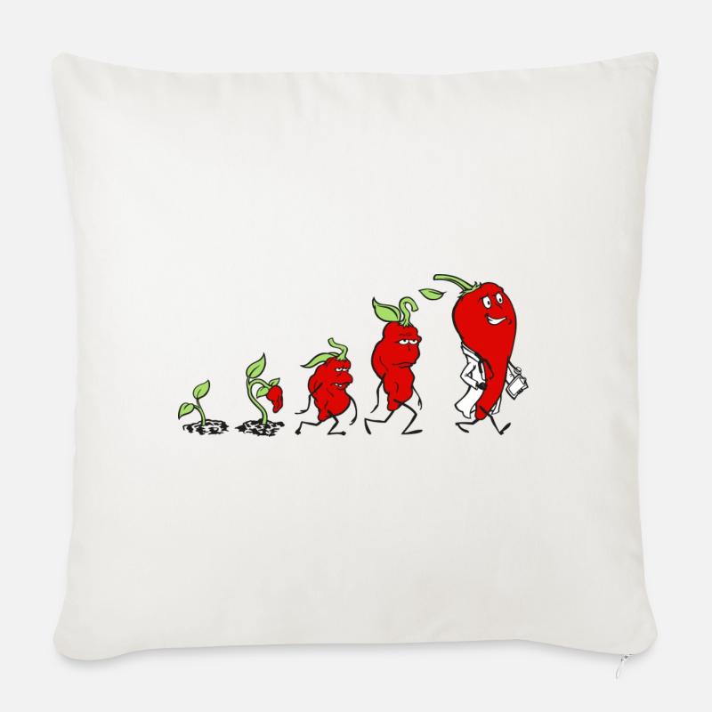 Chili evolution - Sofa pillowcase 17,3'' x 17,3'' (45 x 45 cm) - natural white