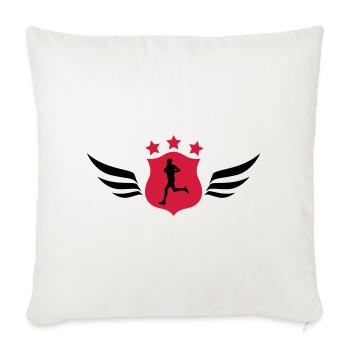Course à Pied / Running / Jogging / Coureur - Housse de coussin décorative 45 x 45 cm - blanc nature - Devant