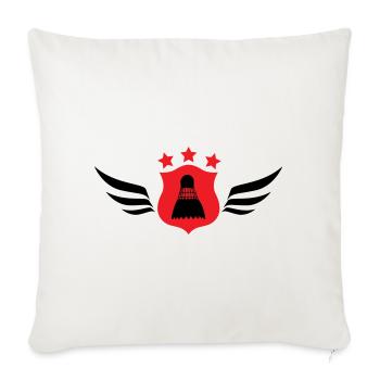 Badminton - Sport - Raquette - Housse de coussin décorative 45 x 45 cm - blanc nature - Devant