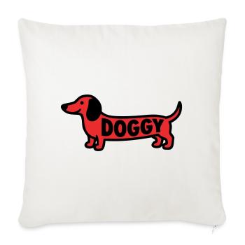 Dachshund Dog Doggy Saying Red - Sofa pillowcase 17,3'' x 17,3'' (45 x 45 cm) - natural white - Front