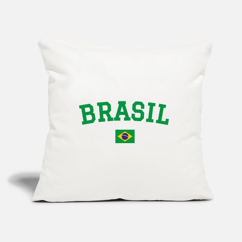 Drapeau du Brésil Conception Vert Housse de coussin décorative 45 x 45 cm