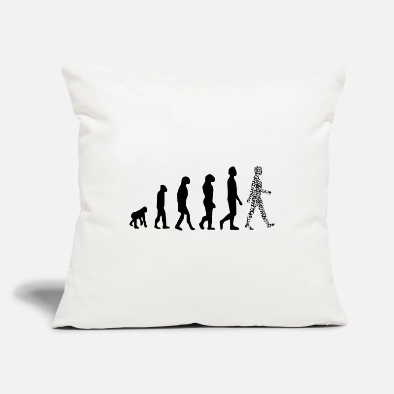 Evolution QR code - Humour pass sanitaire Housse de coussin décorative 45 x 45 cm