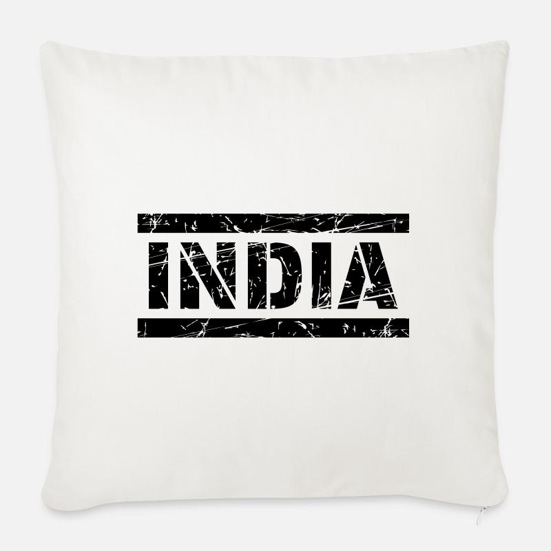 Inde - Housse de coussin décorative 45 x 45 cm - blanc nature