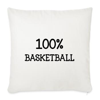 100% basketball – énergie passion terrain  - Housse de coussin décorative 45 x 45 cm - blanc nature - Devant