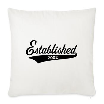 Créé en 2002 (année de naissance, anniversaire / Noir) - Housse de coussin décorative 45 x 45 cm - blanc nature - Devant