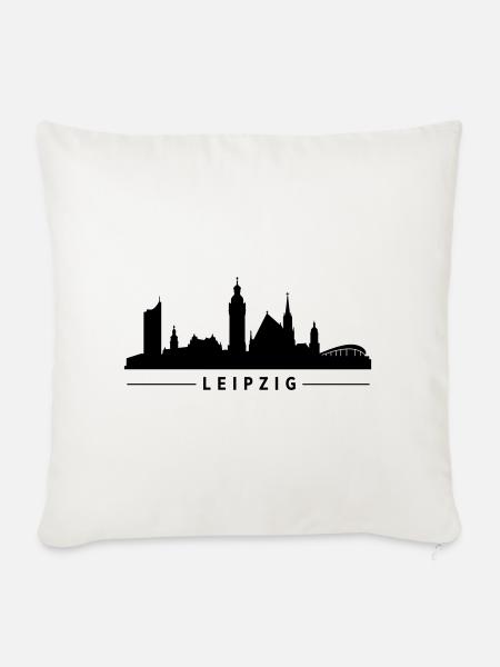 Leipzig Skyline - Sofakissenbezug 45 x 45 cm - Naturweiß