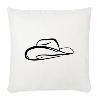 Un croquis d'un chapeau de cow-boy - Housse de coussin décorative 45 x 45 cm - blanc nature - Devant