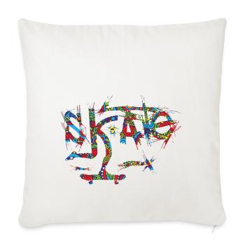 Schlittschuh - Sofakissenbezug 45 x 45 cm - Naturweiß  - Vorne