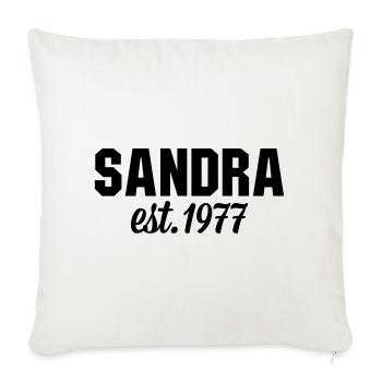 Sandra est 1977 - Sofakissenbezug 45 x 45 cm - Naturweiß  - Vorne