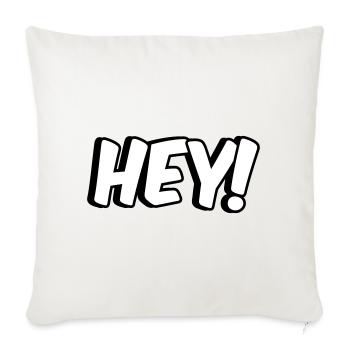 Hey! Comic Design - Sofakissenbezug 45 x 45 cm - Naturweiß  - Vorne
