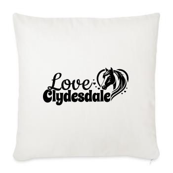 Clydesdale Love Heart Horse Head - Sofa pillowcase 17,3'' x 17,3'' (45 x 45 cm) - natural white - Front