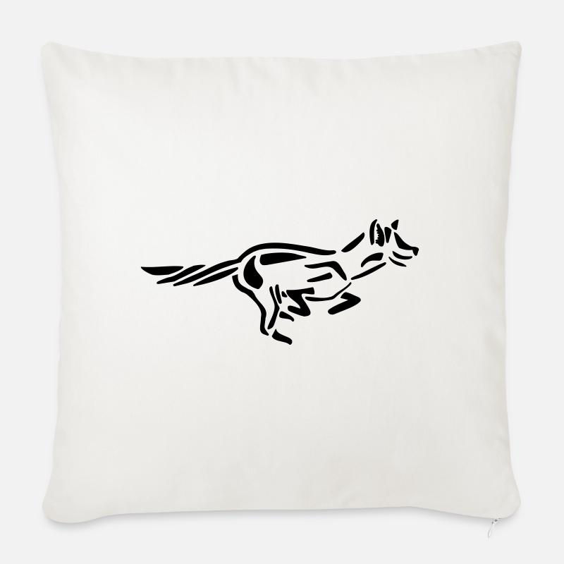 Renard courant - Housse de coussin décorative 45 x 45 cm - blanc nature