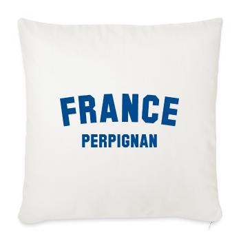 PERPIGNAN, France, France - Housse de coussin décorative 45 x 45 cm - blanc nature - Devant