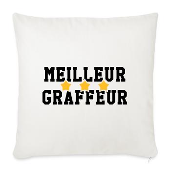 Graffiti / Tag / Writer / Street Art - Housse de coussin décorative 45 x 45 cm - blanc nature - Devant