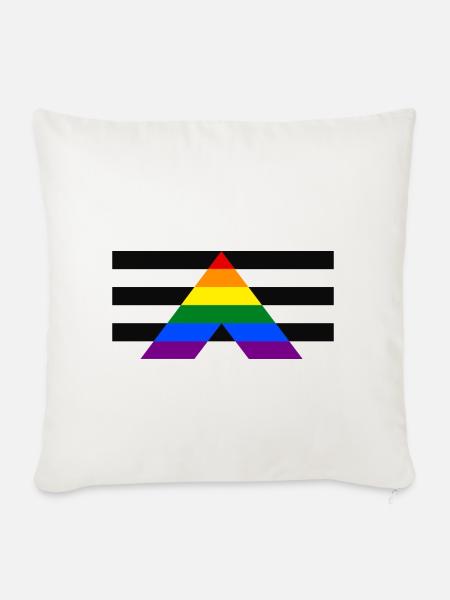 Straight Ally - Logo - Sofakissenbezug 45 x 45 cm - Naturweiß