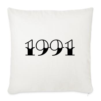 Année de naissance 1991 Cadeau d’anniversaire - Housse de coussin décorative 45 x 45 cm - blanc nature - Devant