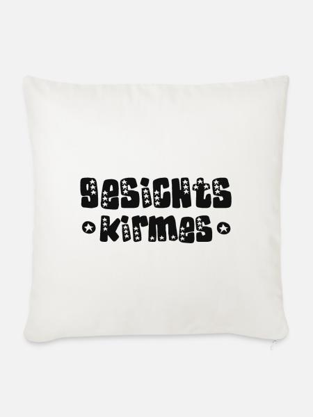 Gesichts-Kirmes Bürogeschenk - Sofakissenbezug 45 x 45 cm - Naturweiß