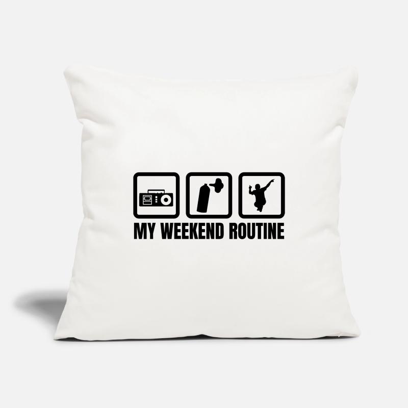 Ma routine du week-end Housse de coussin décorative 45 x 45 cm