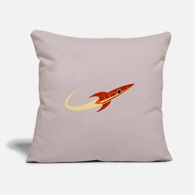 Fusée spatiale rouge Housse de coussin décorative 45 x 45 cm