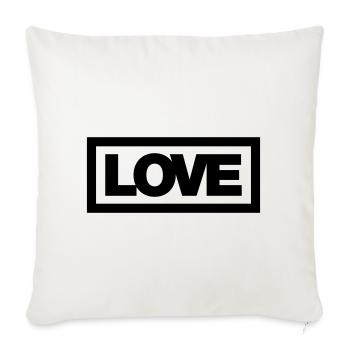 Typo LOVE Contour 1C - Housse de coussin décorative 45 x 45 cm - blanc nature - Devant