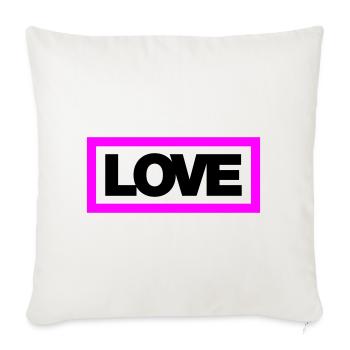 Typo LOVE Contour 2C - Housse de coussin décorative 45 x 45 cm - blanc nature - Devant