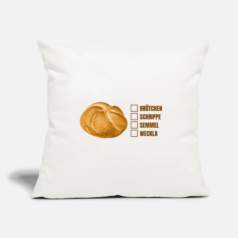 Bread roll or roll? – Fun dialect design Sofa pillowcase 17,3'' x 17,3'' (45 x 45 cm)