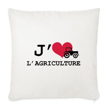 J'aime l'agriculture ! - Housse de coussin décorative 45 x 45 cm - blanc nature - Devant