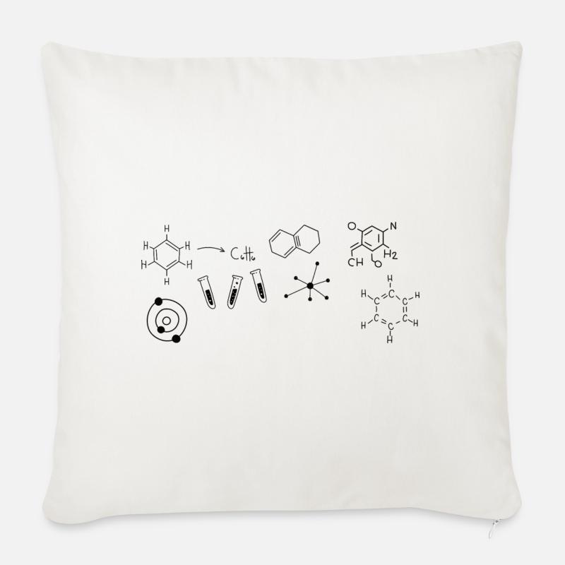 Chimie Formules structurelles - Housse de coussin décorative 45 x 45 cm - blanc nature