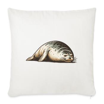 Phoque - Housse de coussin décorative 45 x 45 cm - blanc nature - Devant