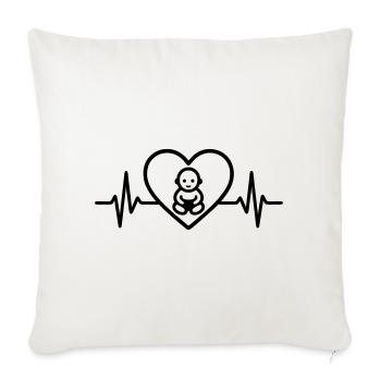 Baby Heart Family Parents - Sofa pillowcase 17,3'' x 17,3'' (45 x 45 cm) - natural white - Front