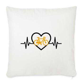 Cycling Heart Bicycle Passion Gift - Sofa pillowcase 17,3'' x 17,3'' (45 x 45 cm) - natural white - Front