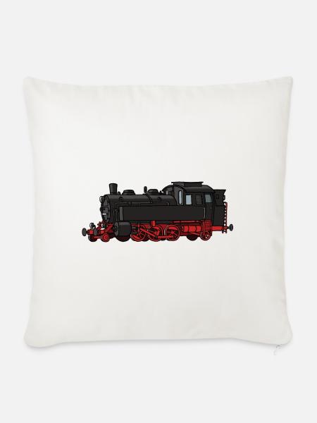 Dampflok - Sofakissenbezug 45 x 45 cm - Naturweiß