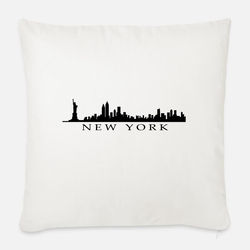 New York - Housse de coussin décorative 45 x 45 cm - blanc nature