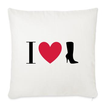 ★ Designfarben änderbar ★ I love Stiefel - Sofakissenbezug 45 x 45 cm - Naturweiß  - Vorne