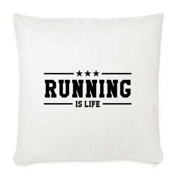 Running / Jogging / Run / Trail / Sport - Sofa pillowcase 17,3'' x 17,3'' (45 x 45 cm) - natural white - Front