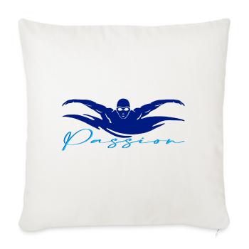 Natation - Housse de coussin décorative 45 x 45 cm - blanc nature - Devant
