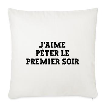 j'aime péter le premier soir - Housse de coussin décorative 45 x 45 cm - blanc nature - Devant